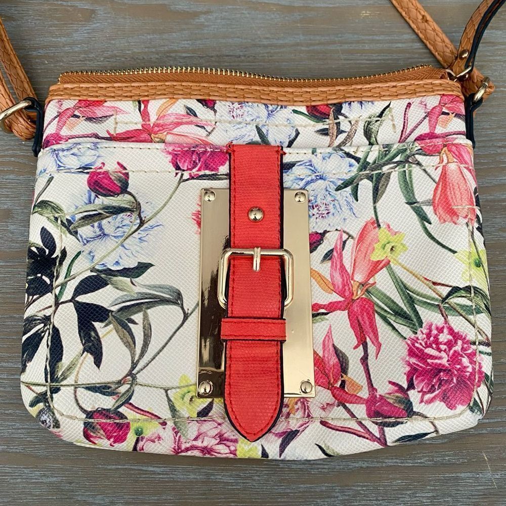 Aldo Floral Crossbody Bag Buckle Detail - Picture 8 of 9